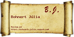 Bohnert Júlia névjegykártya